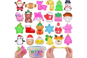Howzcci 24 Pack Christmas Mochi Squishy Toys Squishies Christmas Toys for Kids Girls Boys Party Favors Christmas Stocking Stuffers Party Favors Candy Bags Gifts