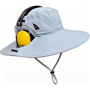 Bujoys Bucket Hat Compatible Ear Protection Headphones Sun Hat No Earmuffs