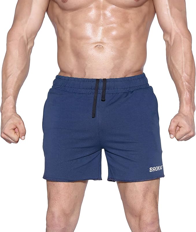 BROKIG Mens Hanging Belt Gym Workout Shorts 5