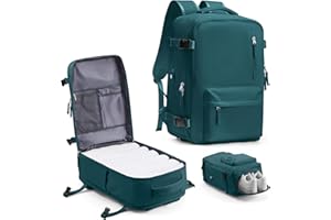 VECAVE Carry On Backpack for Women,Large Travel Backpack Flight Approved,Waterproof 17 Inch Laptop Backpack Business Work Backpacks Men Mochila De Viaje Peacock Blue