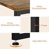 SIMPDIY 3 Tier Shoe Rack Bench Rustic Brown Steel Wood 150kg Load view 5