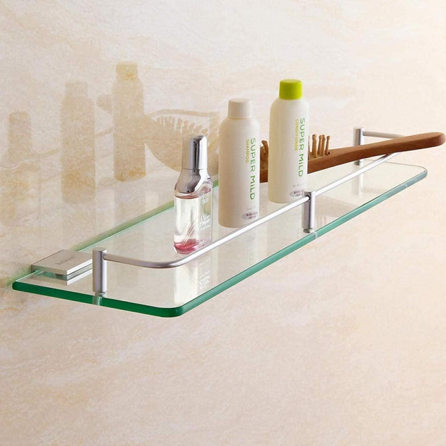 UYZ Aluminum Alloy Glass Shelf Bathroom Vanity Wall Hanging Toilet