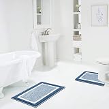 Pauwer Bath Mats Set 2 Piece Teal Ultra Soft Non Slip 50x80cm 50x60cm view 2