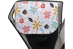 LoyaGour Car Window Shades for Side Windows Baby and Kids,Car Back Window Sun Shade Covers,Strong Magnetic Sunshades Curtains for Truck,27.5" x 19.5" (Flower)