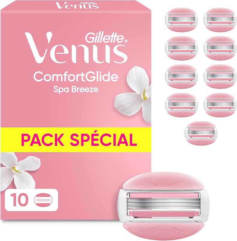 Lames de Rasoir Femme, 10 Rechanges ComfortGlide Spa Breeze