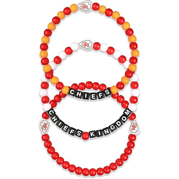 FOCO Auburn Tigers NCAA 3-Pack Beaded Friendship Bracelets - Team Color Bracelets With Logo For Gameday & Gifts