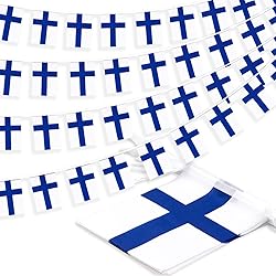 Finland String Flag Pennant Banner, Small Mini
