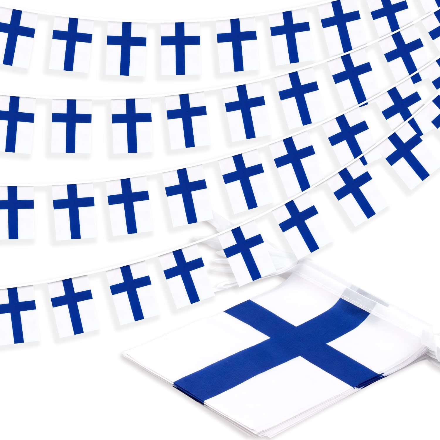 Finland String Flag Pennant Banner, Small Mini