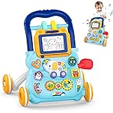 Baby Walker and Activity Center for Girl, Learning to Walk, Sit to Stand, Early Educational Push Toys with Music Panel for Infant Toddler 12+ Month