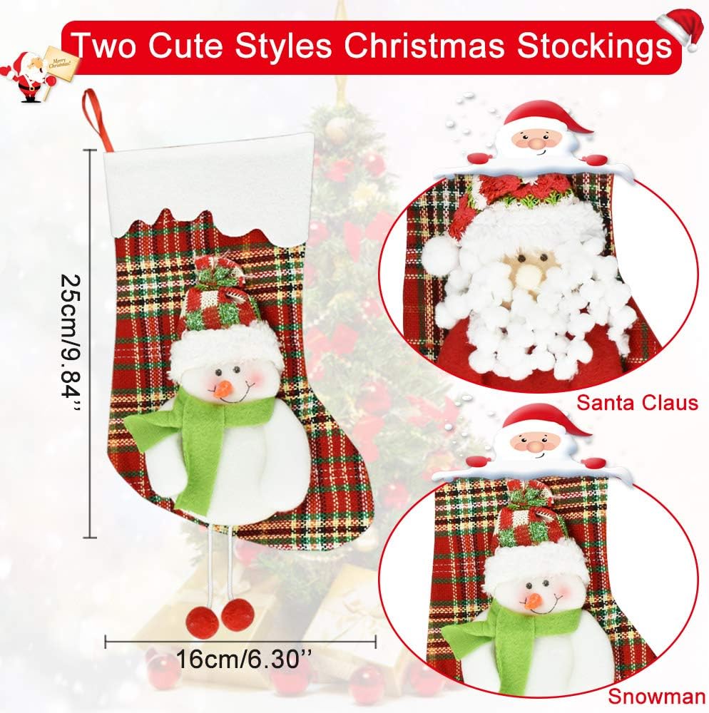 Medias FAVENGO 4 Pcs Medias de Navidad 25 x 16 cm Calcetines Navidad