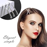 Hanyousheng Rhinestone Bobby Pins 15 Pieces Silver Hair Clips for Women view 6