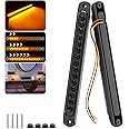 PSEQT 10" LED Trailer Tail Identification Lights Bar Amber Led Turn Signal Light Clearance Rear Marker Lights Assembly Trailer Lighting Strip Waterproof for Pickup Golf Cart Offroad Truck RV UTV, 2Pcs