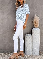 Dokotoo 2025 Summer Blouses for Women Tops Crew