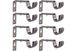 Creatyi Set of 8 Bronze Curtain Rod Brackets for 3/4 or 5/8 Inch Rod