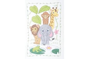 JACK DEMPSEY NEEDLE ART Jack Dempsey Jungle Crib Quilt Top, White