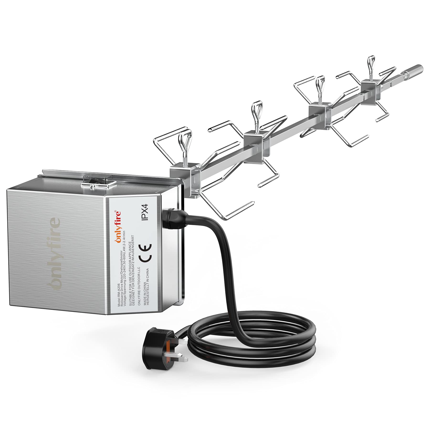 onlyfire BRK-6035 Stainless Steel Grill Rotisserie Kit Fits for Weber Genesis II 400 &600 Series and Genesis II LX 4 & 6 Burner Grills