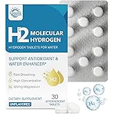 Molecular Hydrogen (H2) Tablets with 120mg Magnesium – 16 PPM Hydrogen Water Tablets for Water, Advanced Hydrogen Technology, Antioxidant Support for Cellular Health & Recovery丨Unflavored, 30 Tablets