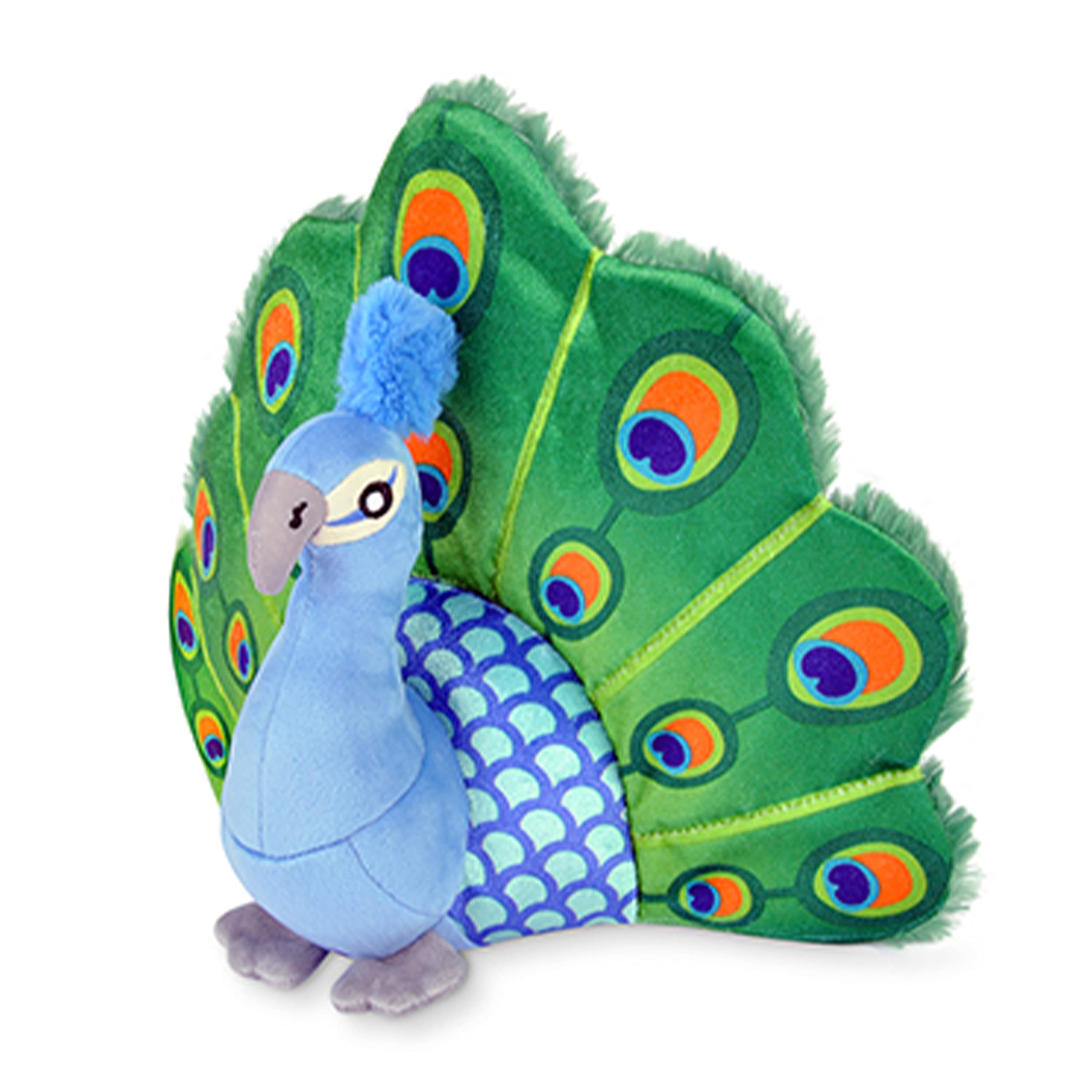 P.L.A.Y. Fetching Flock Peacock Dog Toy – Soft Plush Dog Toy with Durable Double-Layered Fabric & Stitching – Eco-Friendly, Recycled Fill – Washable, Safe, Fun – Pet Lifestyle & You
