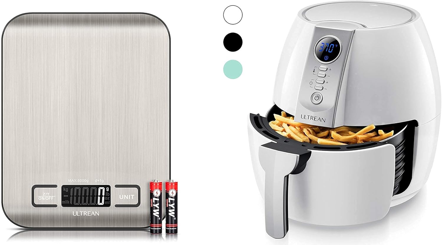 Ultrean Digital Food Scale and Ultrean 4.2 Quart (4 Liter) Air Fryer