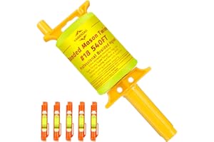 KAIGESZAD Mason Line with Handle,Twisted 540 FT #18 Braided Nylon Mason String with 5 Built-in Levels and Spool Construction Line,String Level Line Kit for Gardening Or Masonry Tools, Fluorescent Yellow