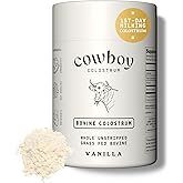 Cowboy Colostrum Powder - Bovine Colostrum Powder for Women & Men - First Day Milking Whole Colostrum - Grass Fed Colostrum Supplement for Gut Health, Immunity, Skin & Hair (Vanilla 40 Servings)