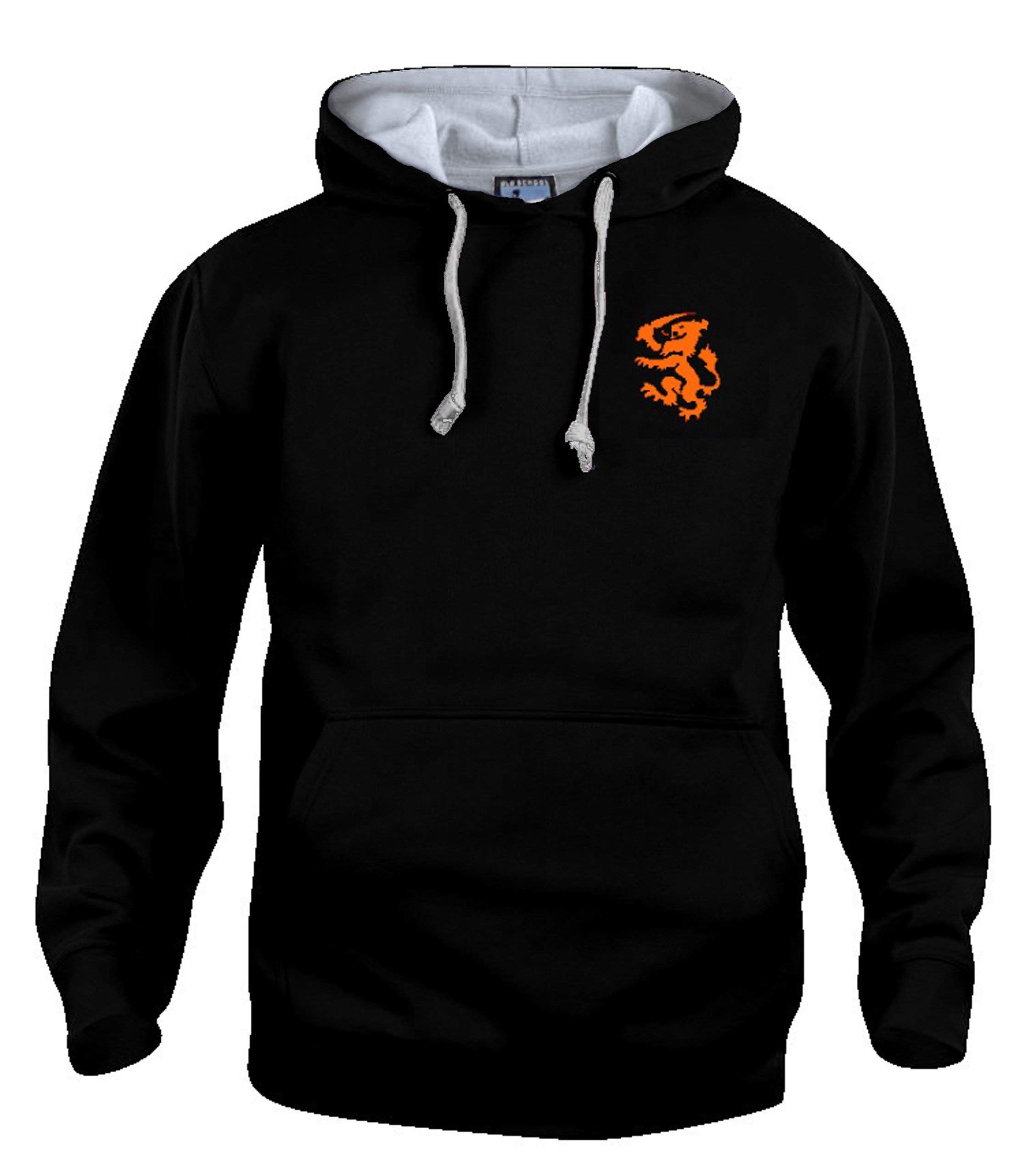 Holland Netherlands 1974 Football Hoodie Sizes S-XXXL Embroidered Logo (BLACK L)