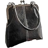 black crossbody bags for women, small kiss lock purses and handbags, purse with pockets and compartments