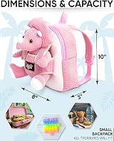 Naturally KIDS Pink Dinosaur Backpack Toddler Girl Toys Stuffed Animal view 3