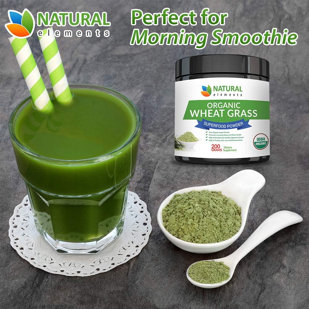 Wheatgrass Powder - USDA Certified Organic Wheat Grass Powder That Is Rich In Essential Amino Acids, Chlorophyll, Antioxidants, Fatty Acids, Minerals & Vitamins - US Grown - Vegan & Non-GMO Superfoods: Health & Personal Care