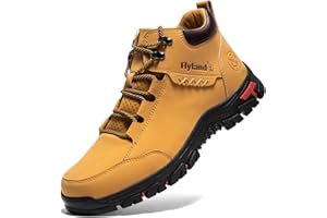 FLYLAND Men's Casual Leather Shoes Chukka Ankle Boots Handmade Fashion Shoes Non Slip Breathable Comfortable Mid Top for Driving Walking Outdoor