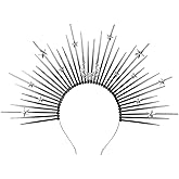 COSUCOS Moon Star Halo Crown - Spiked Sunburst Sun Headband Gothic Goddess Headpiece Headwear for Women Renaissance Costmue