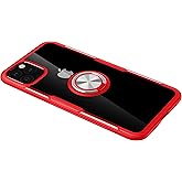 SORAKA Clear Case for iPhone 11 Pro Max with 360 Degree Rotation Ring Holder Slim Fit Case Transparent Acrylic Cover Silicone Bumper,with Metal Plate for Magnetic Car Phone Holder