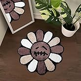 Shovagy Halloween Bathroom Rugs 2FT Cool Gothic Ghost Smile Face Rug Cute Cartoon Skull Horror Aesthetic Bath Mat Extra Soft Microfiber Quick Dry Non Slip Bath Mats for Bathroom