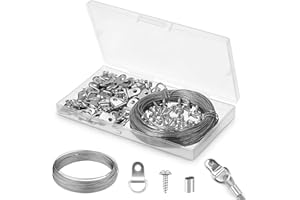 Picture Hanging Wire, 131 Pcs Picture Frame Hanging Wire, Metal Picture Hanging Wire for Mirror, Clock Frame, Artwork Hanging