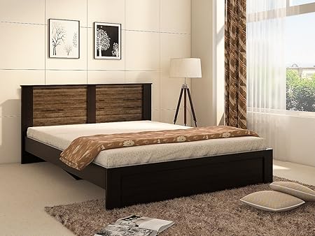 Spacewood Joy Queen Size Bed (Woodpore Finish, Natural Wenge)