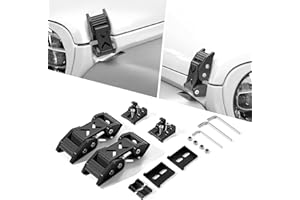 STANVEE Hood Latch Kit Compatible with Jeep Wrangler JK JKU 2007-2018 and Jeep Wrangler JL JLU Gladiator JT 2007-2023 (Black)