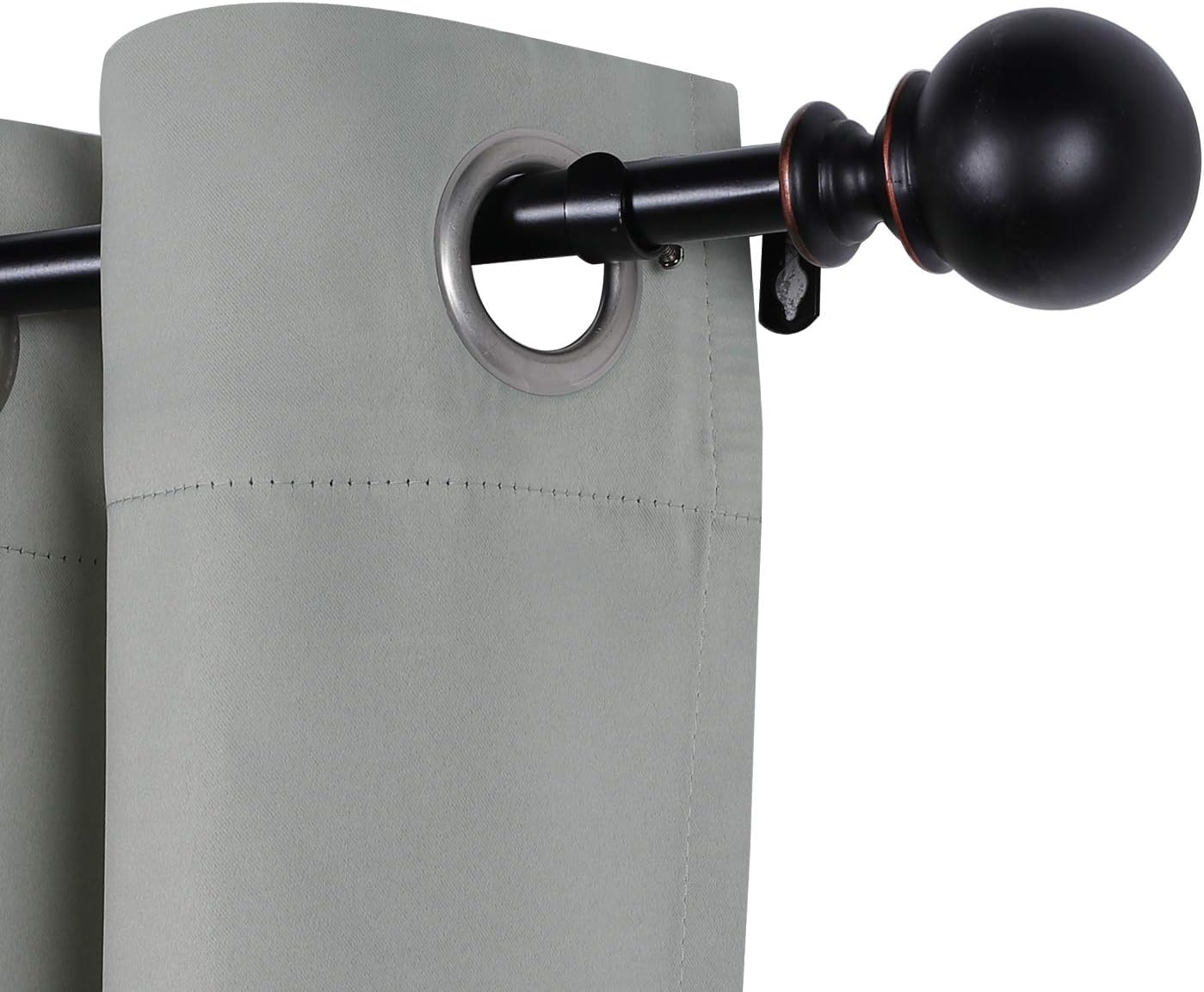 Decorative Curtain Rod with Round Finials for Windows 28 to 48-inch Single Window Treatment Rod Set with Classic Finial 3/4 Inch Diameter 2848 Black，2 Pack: Home & Kitchen
