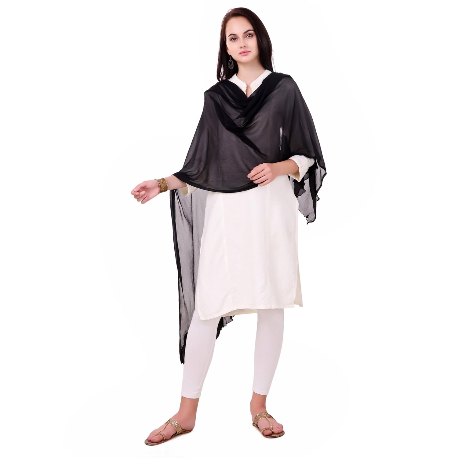 queenemara plain chiffon dupattas for women
