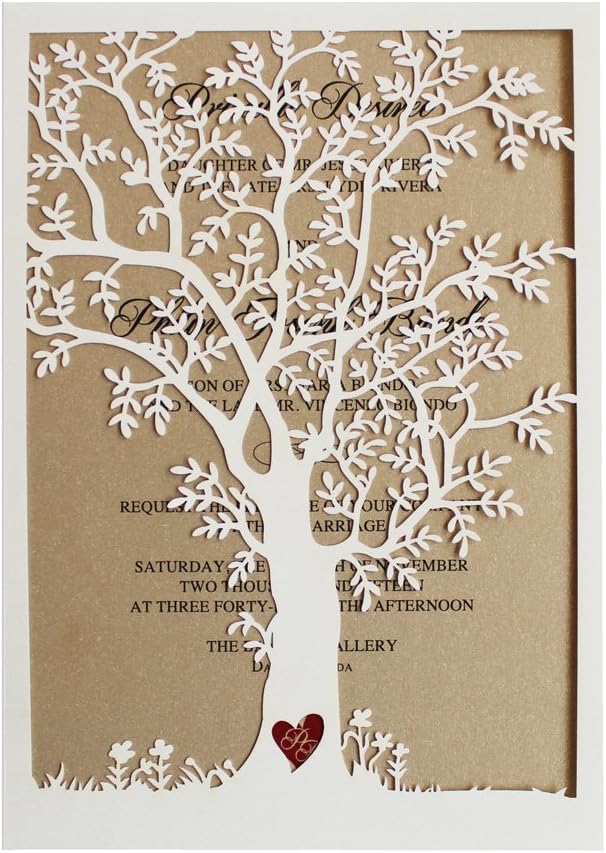 Download Amazon Com 50pcs Laser Cut Tree Wedding Invitation Fall Wedding Invitation Cards Tree Wedding Invite Rustic Wedding Invitations Pack Of 50 Health Personal Care