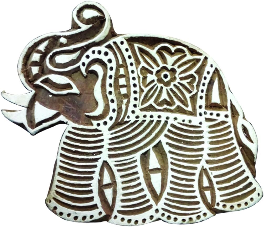 Elephant Design Hand Carved Textile/Wood Stamp Printing/Blocks Wooden/Block
