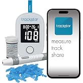trackstar Blood Glucose Monitoring Kit, Bluetooth iOS &amp; Android Compatible | Measure, Track, and Share Results, Glucometer with Strips, Lancets &amp; Lancing Device, Syncs to trackstar App