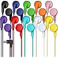200 Pack Bulk Wired Earphones, In Ear Earbud Headphones with 3.5mm Jack, 4ft Tangle Free Cable, Comfortable Fit, Affordable and Cost Effective, Ideal for School Classroom Testing Students, Mix