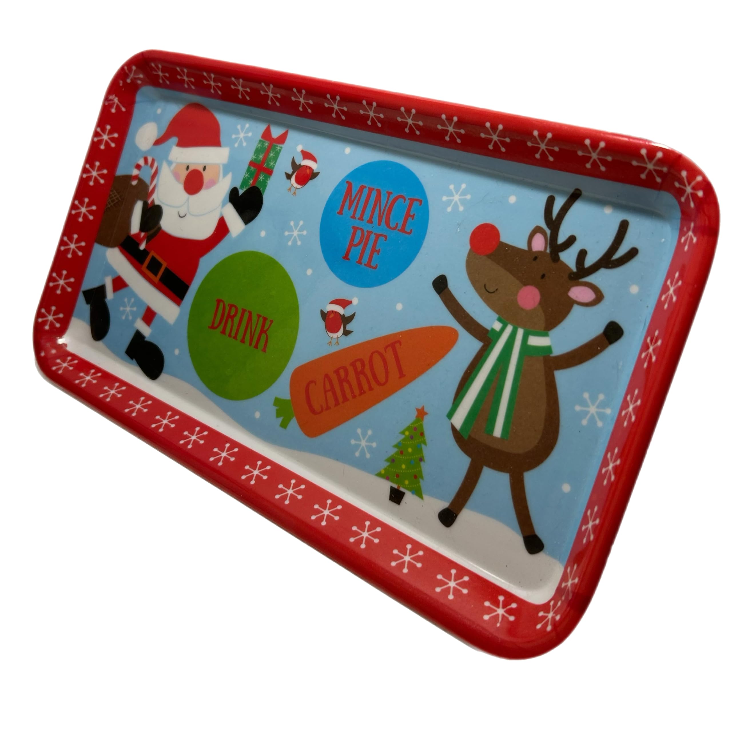 eBoutik - Childrens Christmas Plate for Santa - Reusable Santa Claus & Rudolph Reindeer Treat Plate - Xmas Eve Mince Pie, Milk and Carrot