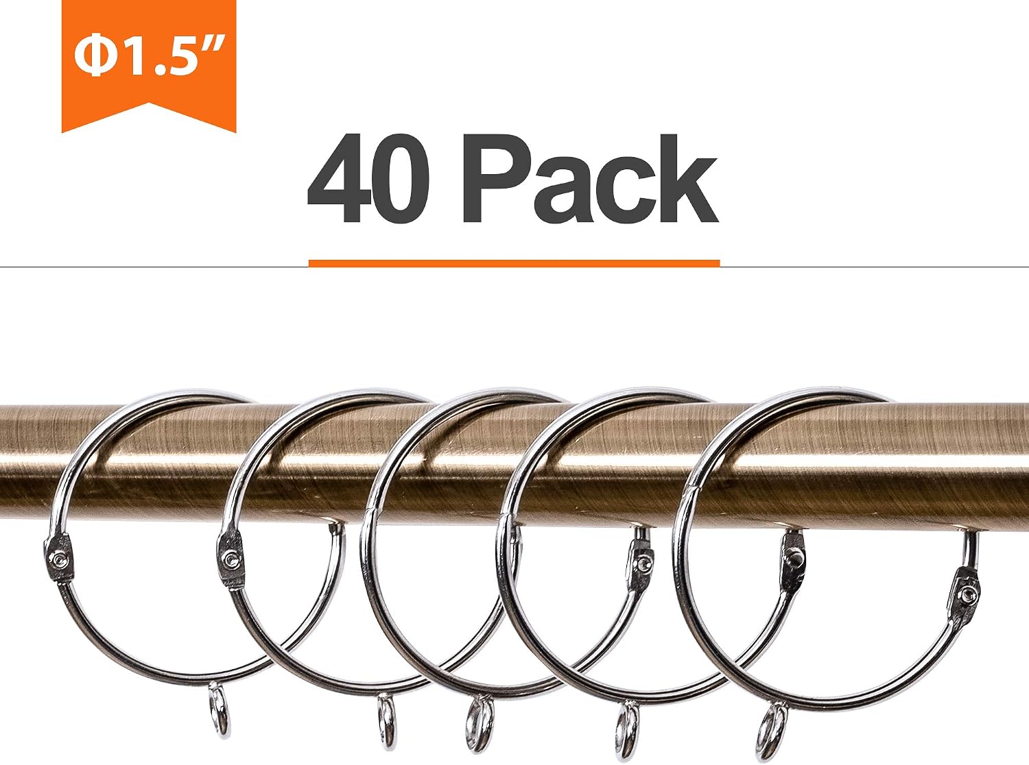 Special Offer 40pcs Curtain Rings 1 5 Inch Inner Diameter Metal Curtain Drape Eyelet Rings Silver Home Kitchen Cost Effective Laquimica Ec