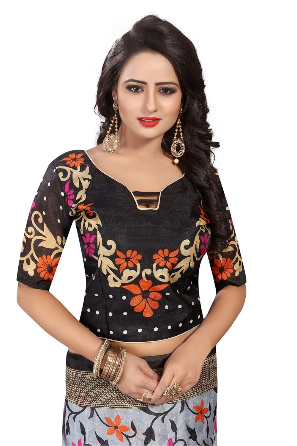 indoprimo cotton silk saree with blouse piece