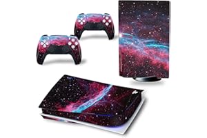 ROIPIN PS5 Skin Disc Edition Console and Controller, PS5 Stickers Vinyl Decals for Playstation 5 Console and Controllers, Disk Edition(Dazzling Starry Sky)