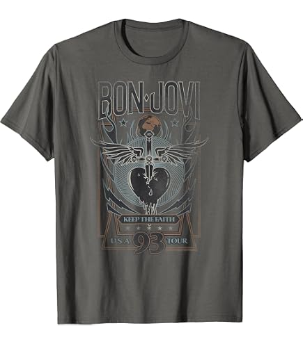 Amazon.com: Official Bon Jovi Livin' On A Prayer T-Shirt