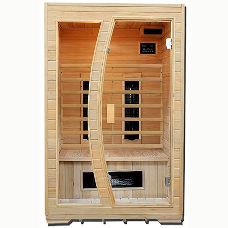 Artsauna Infrarotkabine/Wärmekabine Schweden 120 mit Keramikstrahlern & Hemlockholz | Infrarotsauna mit Glasfront für 2 Perso