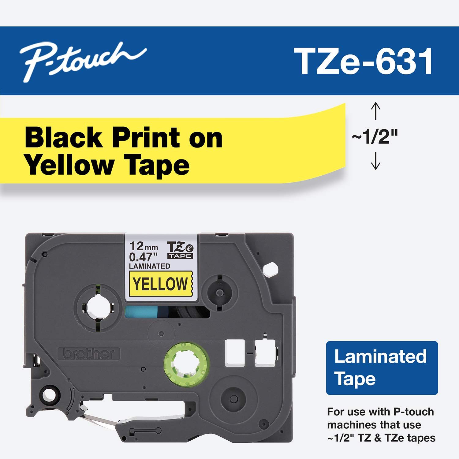 Download Brother Tape Retail Packaging 1 2 Inch Black On Yellow Tze631 Amazon In Office Products Yellowimages Mockups