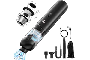 KIKIMO Car Vacuum Cleaner for Tesla, 18,000PA Strong Suction Car Vacuum Cordless Rechargeable for Model Y/3/X/S Accessories, Portable Handheld Vacuum Cleaner with Single Touch Empty